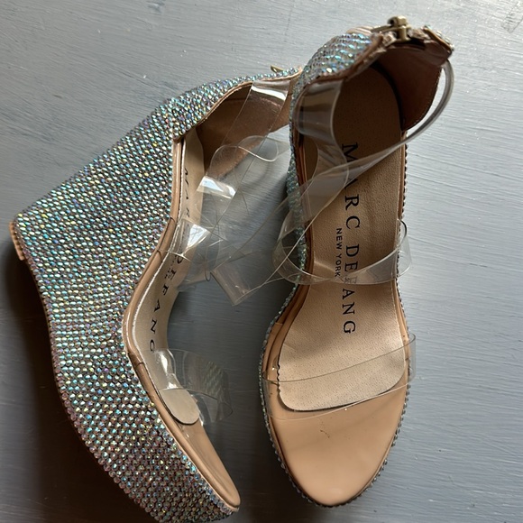 Marc Defang Rhinestone Wedges Size 8.5 - Picture 4 of 4